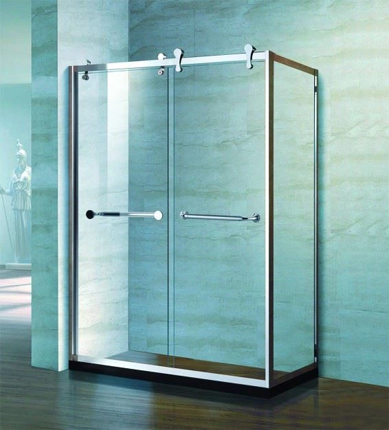 Brushed Framed Bathroom Sliding Shower Door