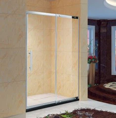 Zarámované posuvné kúpeľňové sprchové sklenené dvere, s náhradnými dielmi, 1/4 číreho skla, chrómova povrchová úprava (KD5213)