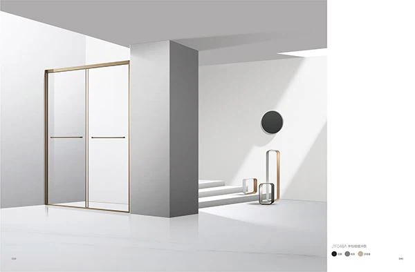 Obchádzať rohový zlatý rám sprchové dvere